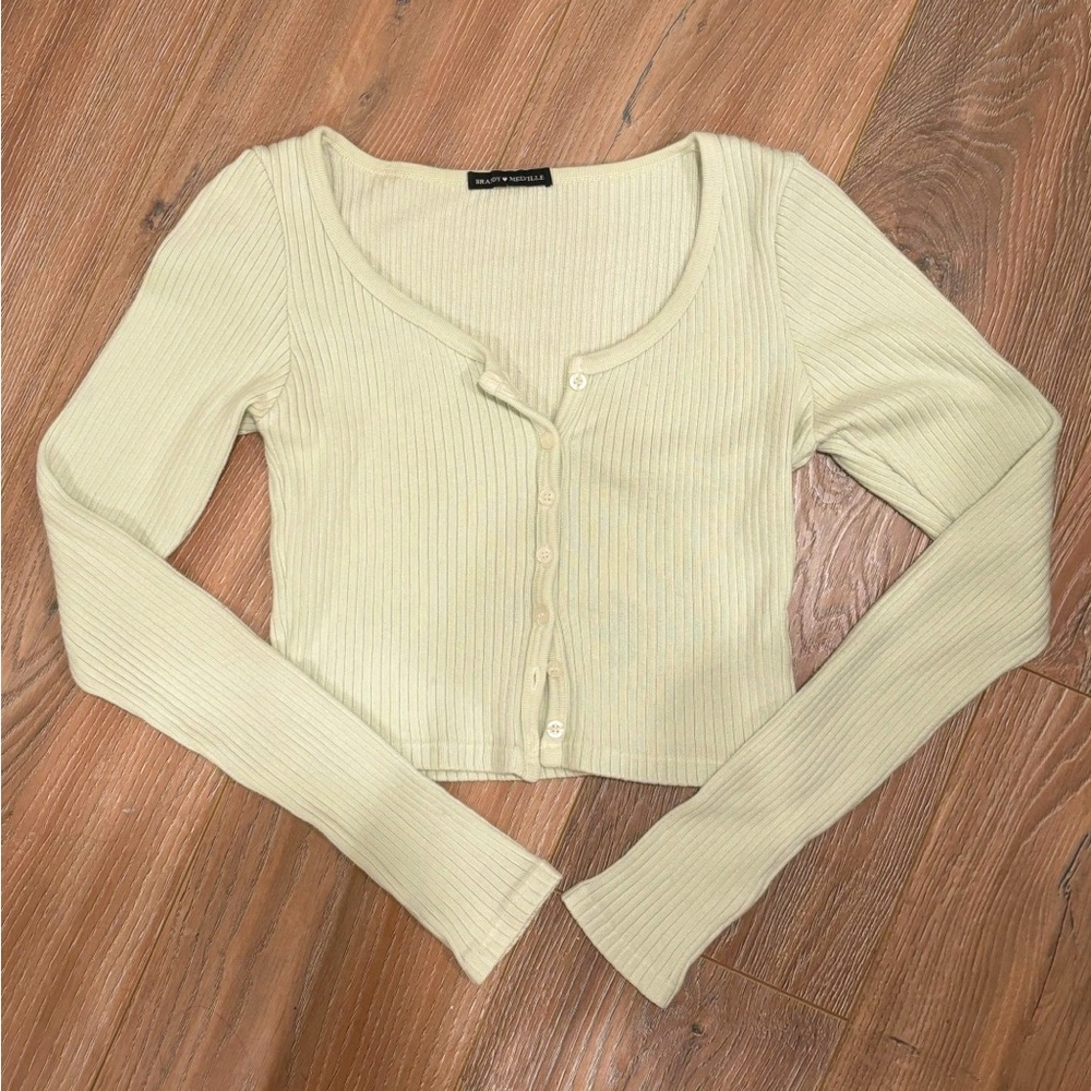 light green brandy melville long sleeve top
